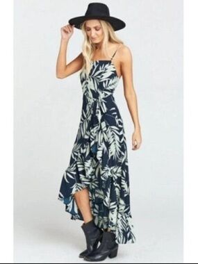 Show Me Your Mumu Rocco Romper Maxi Dress Sage Green Blue Summwr Dress Size S